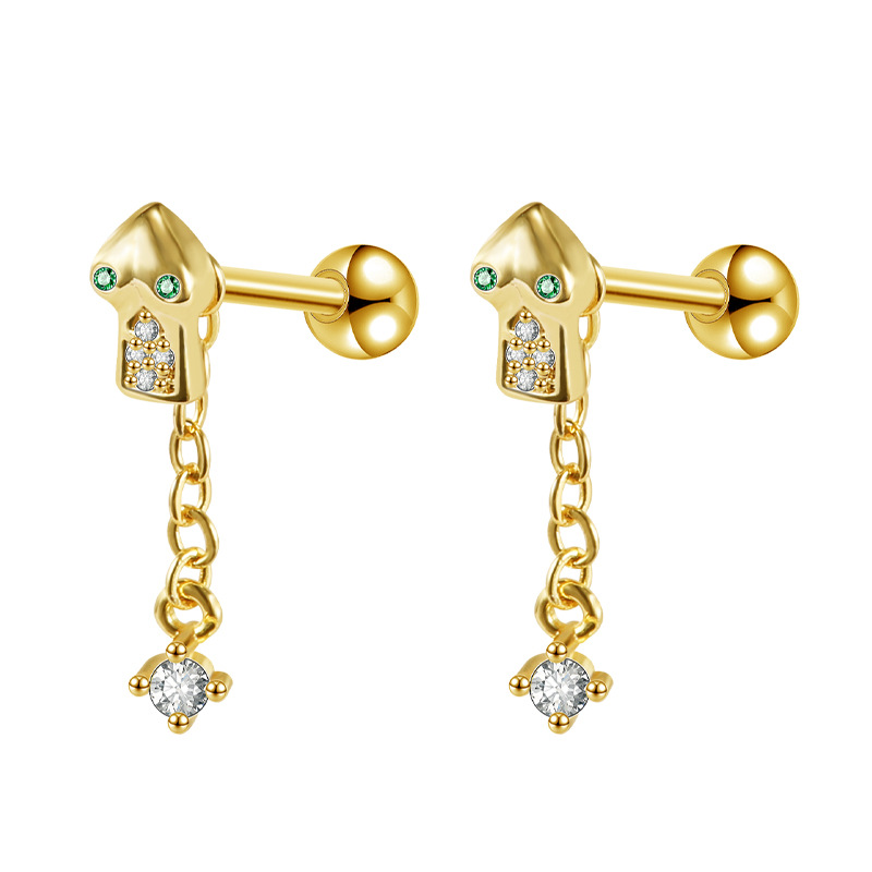 2023 New Geometric Cross Earrings for Men Women Stainless Steel Screw Back Ear Nails Fashion Jewelry Rose Gold detail image 7