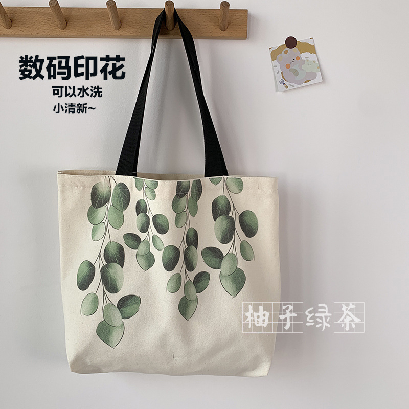 Nuevo bolso de lona para mujer, un solo hombro, estilo Harajuku japonés, fresco y artístico, estilo coreano, bolso de clase para estudiantes de gran capacidad.