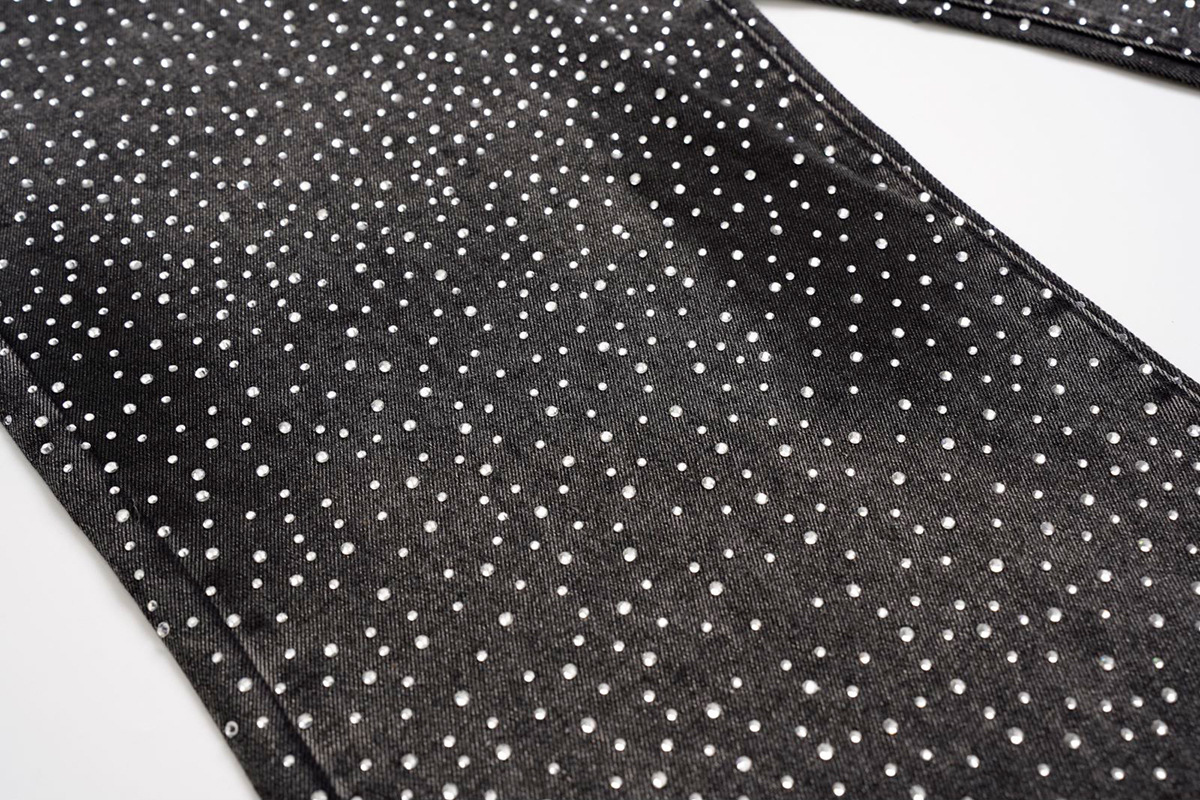 Retro American Chinese Style Couple Jeans Loose Wide Leg Floor Length Trousers With Rhinestones And Sparkles For Men Spring Autumn_mkmklike.com