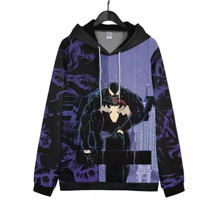 Худи Marvel DC Spider-Man Iron Man Deadpool Wolverine Vecent Poison Jacket Hooding Sweatshot Long Sleeve Wanderery Peripheral