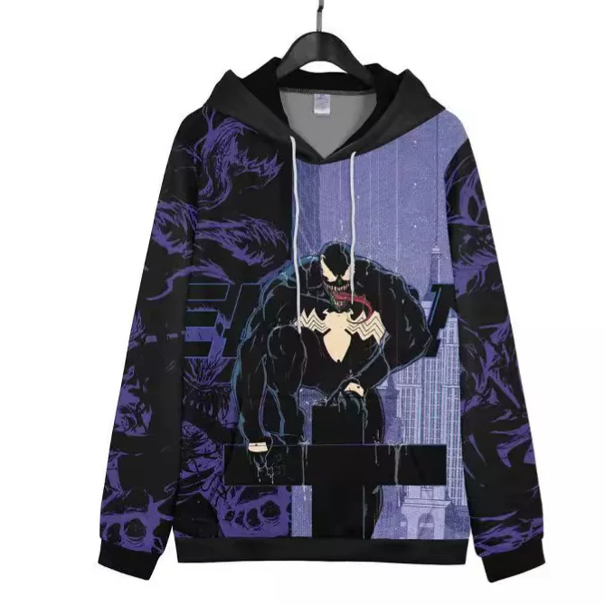 Худи Marvel DC Spider-Man Iron Man Deadpool Wolverine Vecent Poison Jacket Hooding Sweatshot Long Sleeve Wanderery Peripheral