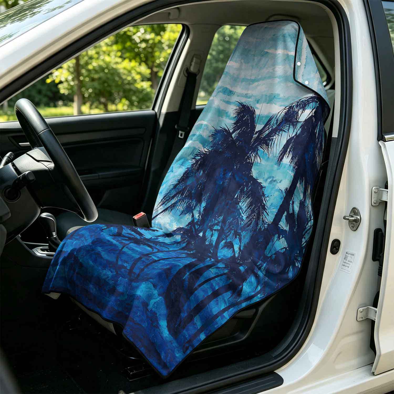 Printed bath towel and car seat cover 2-in-1, ultra-fine fiber outdoor beach and car dual-use universal seat cushion