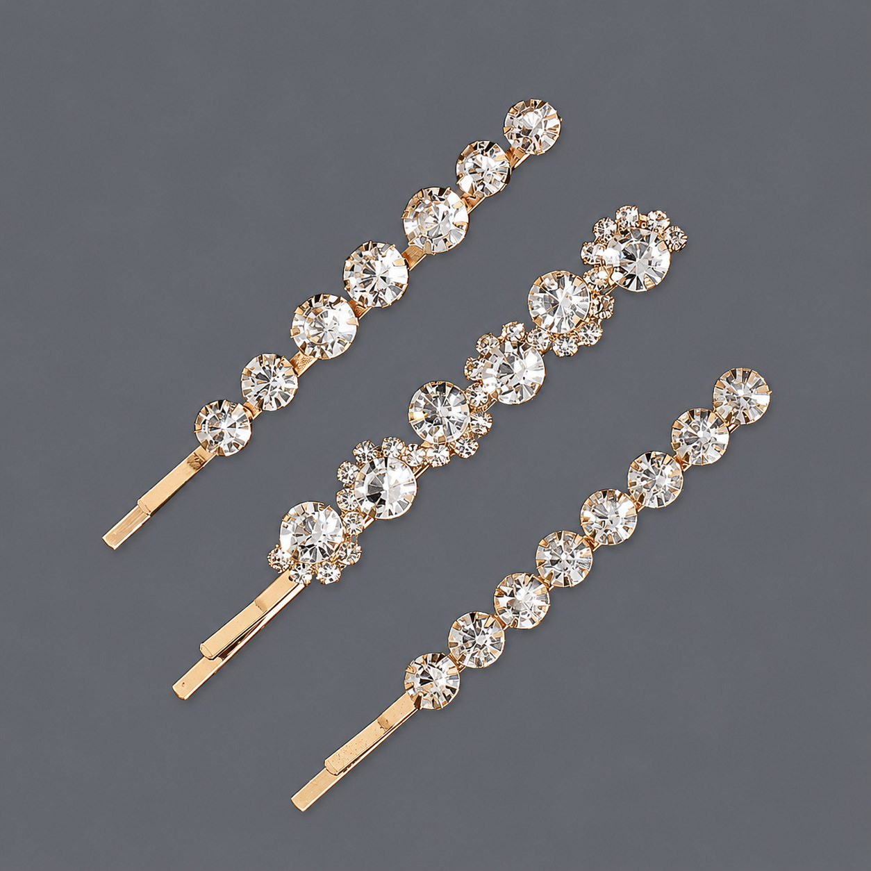 Horquilla de zirconio de lujo ligero europeo y americano con incrustaciones de diamantes, pinza de pelo de alta gama para mujer, suministro mayorista transfronterizo directo de fábrica.