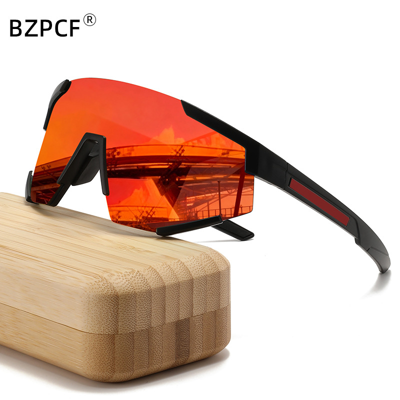 跨境热销爆款骑行飞行员护目镜连体大框墨镜户外运动炫彩太阳镜