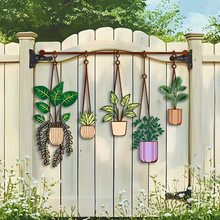 跨境亚马逊temu热销铁艺绿植花盆剪影墙面装饰室内外庭院创意壁画