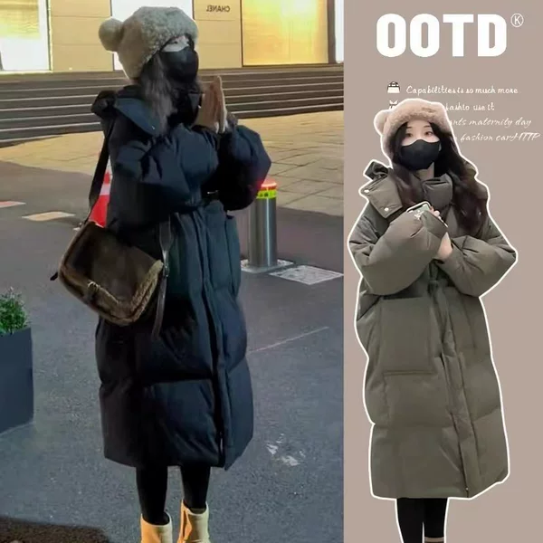 Now Available: Winter Mid-Length down Cotton Coat, Thickened Over-The-Knee Jacket, Maternity Cotton Coat, Loose and Warm