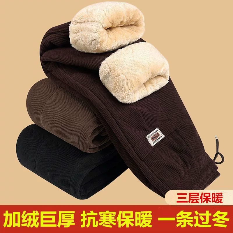 Люди среднего и пожилого возраста осенние и зимние женские брюки плюс бархатные хлопковые брюки вельветовые брюки бабушки теплая мама северо-восточные толстые брюки