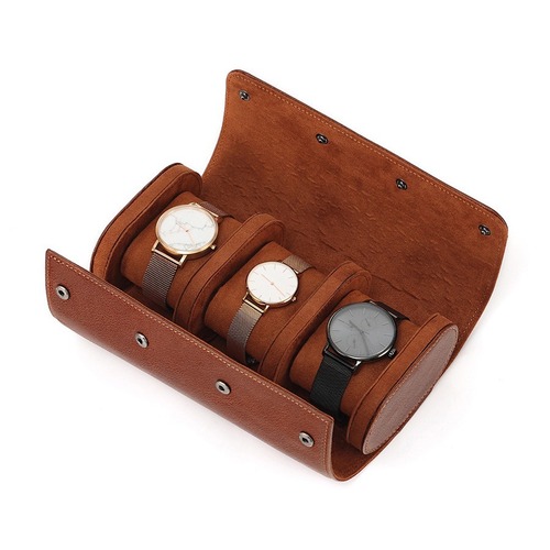 Genuine Leather High-End Handmade Watch Box Portable Travel Jewelry Box Cross-Border New Dustproof Shockproof Watch Storage Bag