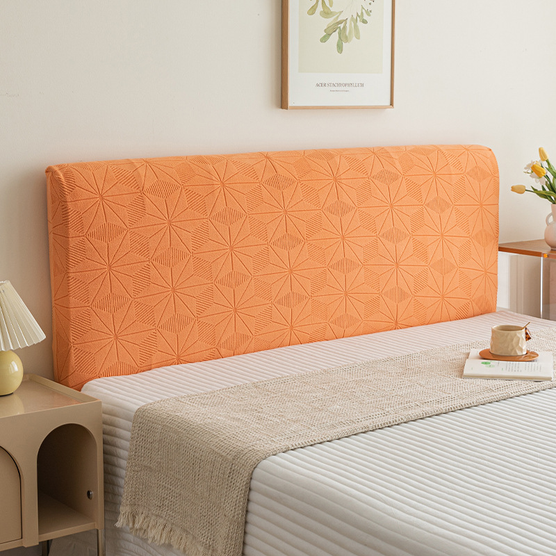 Funda de Cabecera de Terciopelo Jacquard Transfronteriza, Cubre Cabecera Completo, Suave, Antipolvo, Personalizable, Protector de Respaldo de Cama Elástico