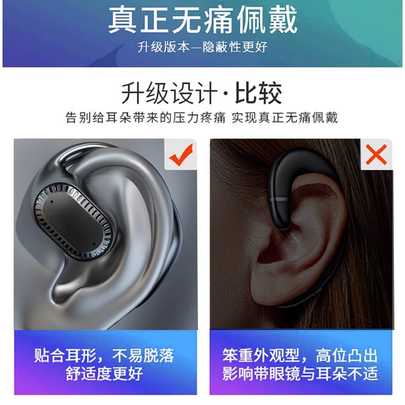 Кроссбордер беспроводной односторонний Bluetooth-гарнитура с большой мощностью без входа в уши для бега и вождения наушники Bluetooth 5.3