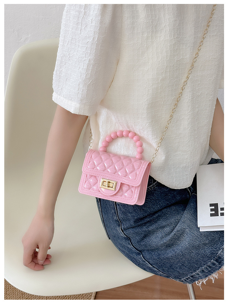 157g Weight Polyester Lining Material Flip Cover Closure Type Single Shoulder Strap Strap Type Jelly Bag Bags Type Casual, Holiday Occasion PVC Material Solid Color Pattern All Seasons Season Women's Gender Basic, Classic Style Style Square Shape Small Size Women's Small PVC Solid Color Basic Classic Style Square Flip Cover Jelly Bag 28