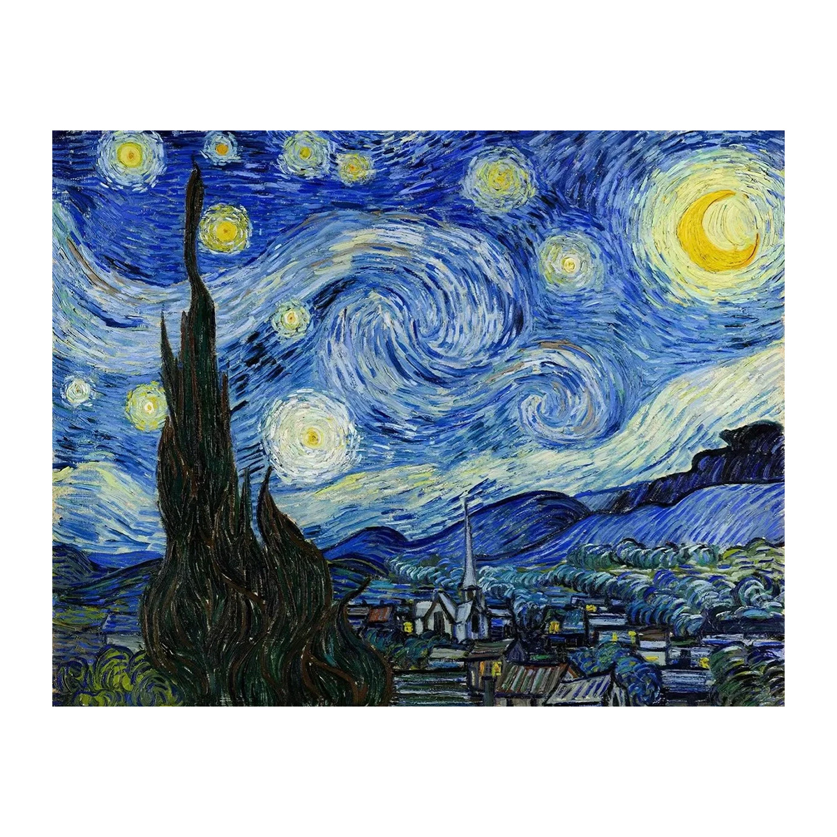 Mona Lisa Real Cruz de bordado alto cielo estrellado nueva estética curación paisaje fresco decoración clásica bordado a mano