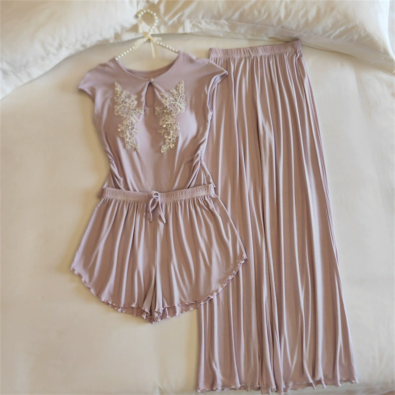 Top with cups, spring pijama, summer sexy thin set