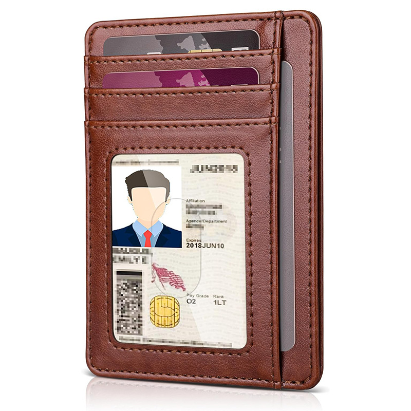 Traje de identificación delgado y liviano transfronterizo, tarjetero ins, cuero para mujer, tarjetero de control de acceso, tarjetero antimagnetizante, sentido avanzado para hombres