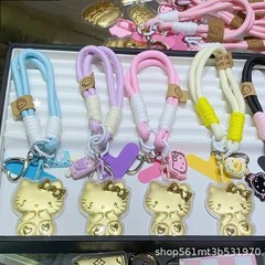 足金999三丽鸥蜡笔小新库洛米可爱卡通手机链包包挂饰送女友礼物