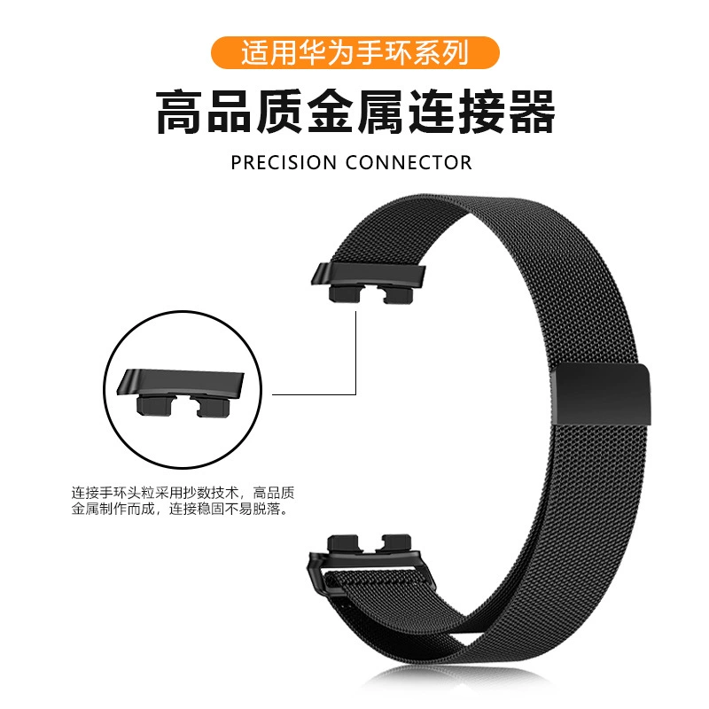 Замена ремня для Huawei Band 10/9/8 на металлический Миланезский браслет для Huawei Band 9