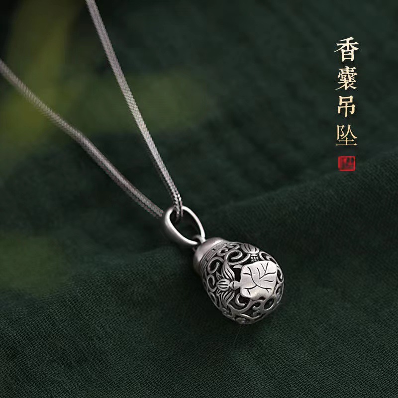 WZ762 중국식 골동품 중공 SACHET 펜던트 남성용 오픈 팩 맞춤형 트렌디 목걸이 액세서리
