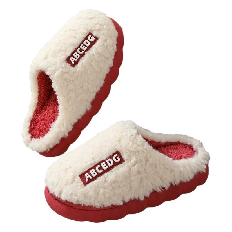 Осенне-зимние хлопковые тапочки для женщин с эффектом шага по калу, нескользящая мягкая подошва, бесшумные, теплые домашние тапочки из толстого плюша для мужчин и женщин.