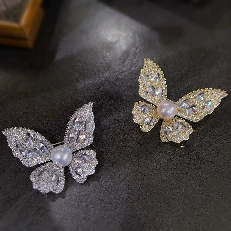 Аксессуары «сделай сам», брошь-бабочка, микросет с ярким цирконом, бриллиантовая легкая роскошная брошь-бабочка, осенне-зимний новый стиль