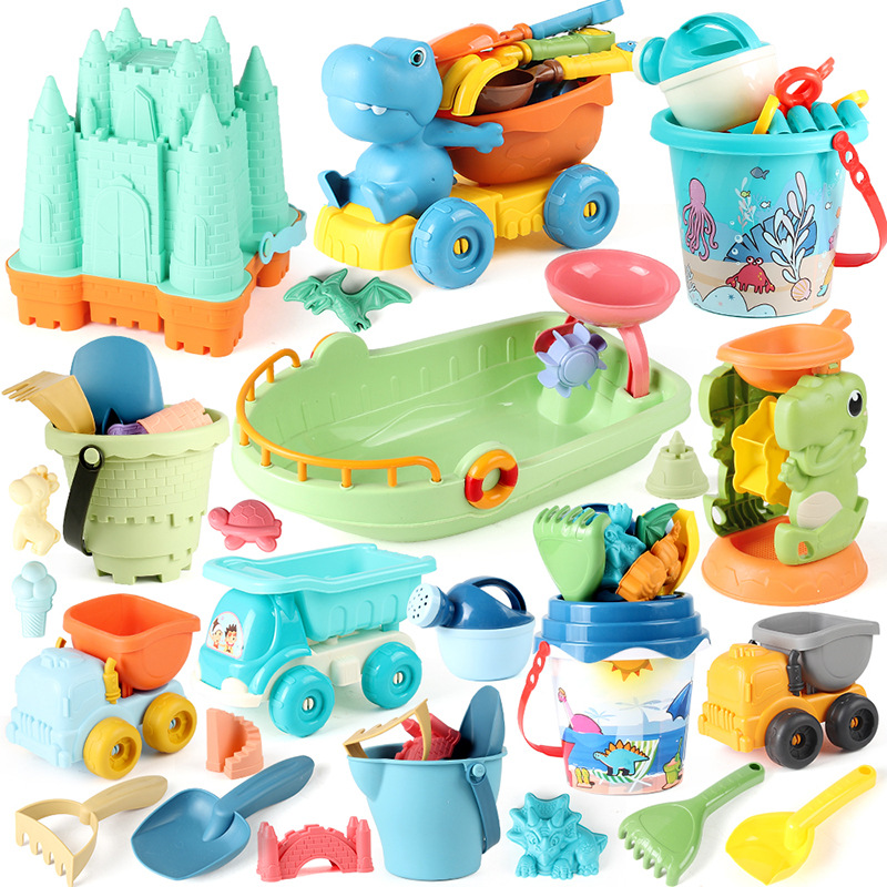 Juguetes de playa de verano, pala de arena, castillo de playa, reloj de arena, juego de juguetes de ocio de playa, juguetes de arena y agua
