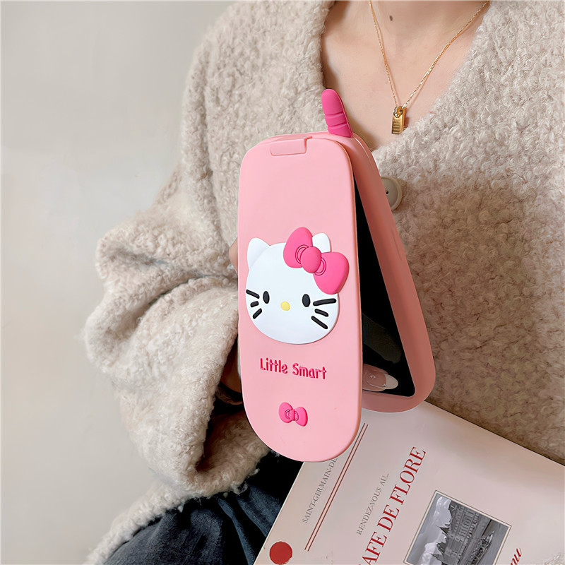 Cartoon Flip Mirror Kt Cat Iphone14/13 Suitable for 12 Apple 18/1716/15Promax Mobile Phone Case Cartoon Flip Mirror Kt Cat Iphone14/13 Suitable for 12 Apple 18/1716/15Promax Mobile Phone Case
