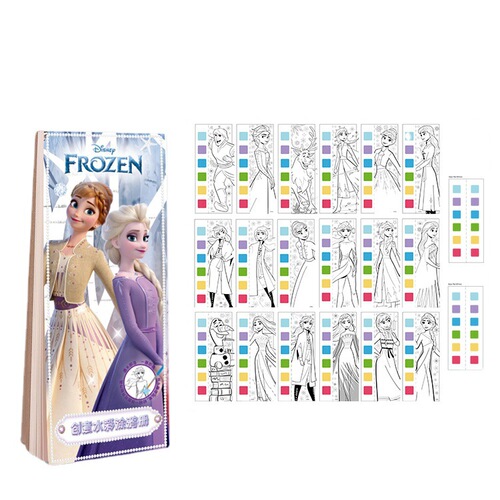 Watercolor Note Pad with Watercolor Paints, Disney Storybook for Young Children, Princess Water Painting Coloring Book