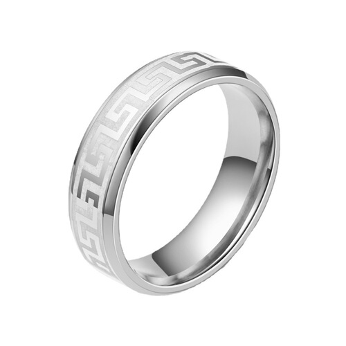 Exclusively for Europe and the United States, new stainless steel rings, laser Great Wall pattern rings, wish rings, titanium steel rings for couples