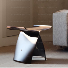 丹麦蝴蝶凳换鞋凳个性简约北欧装饰椅子创意现代椅原木色实木矮凳