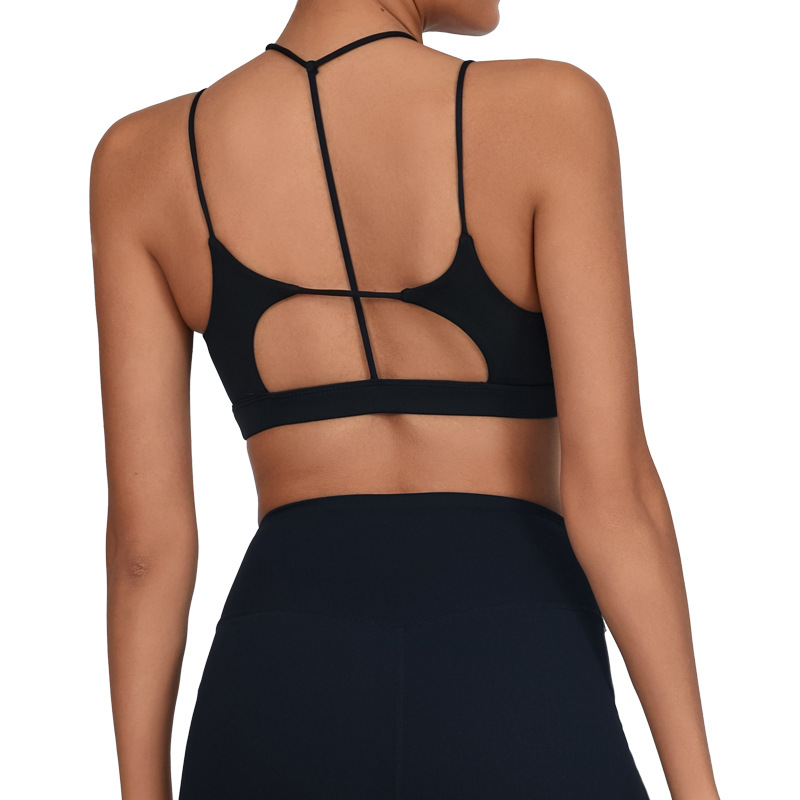 Comercio exterior Yoga transfronterizo Beauty Back Fitness Chaleco Mujer con almohadilla para el pecho Alta elasticidad y secado rápido para envolver el pecho Sujetador de entrenamiento de fitness deportivo