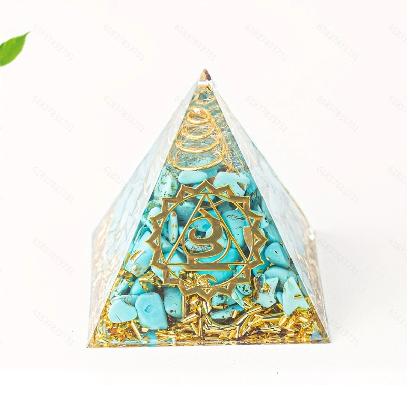 Pirámide de 5 cm de cristal natural, pirámide de epoxi, adornos de decoración para el hogar y la oficina