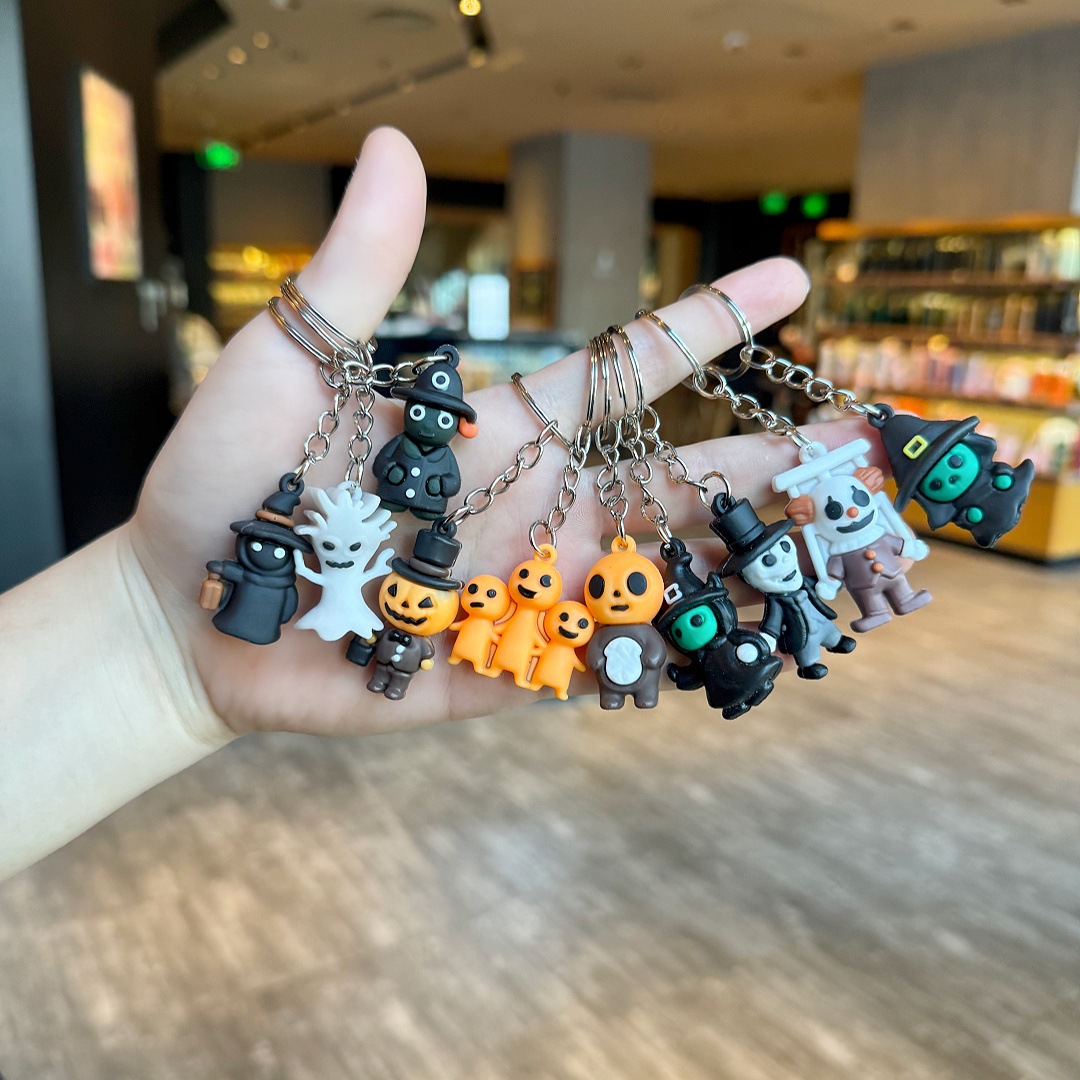 2026 Cross-Border Halloween Keychain Pendant Doll Small Gift Halloween 3D Cartoon Keychain