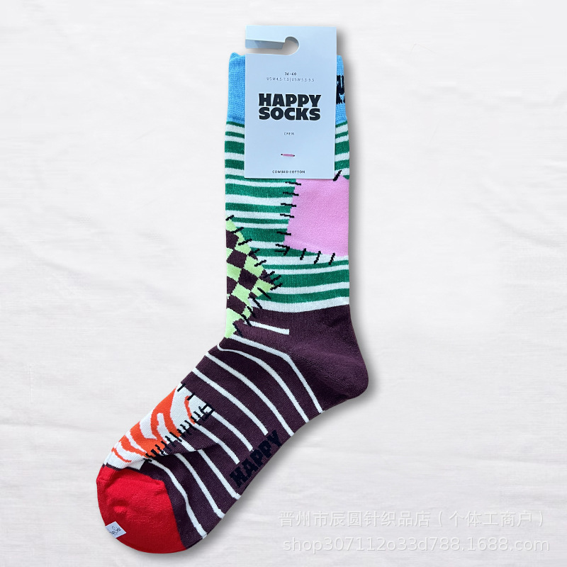happysocks suecos calcetines de moda damas in-mode versátil animación calcetines de algodón de cintura alta al por mayor