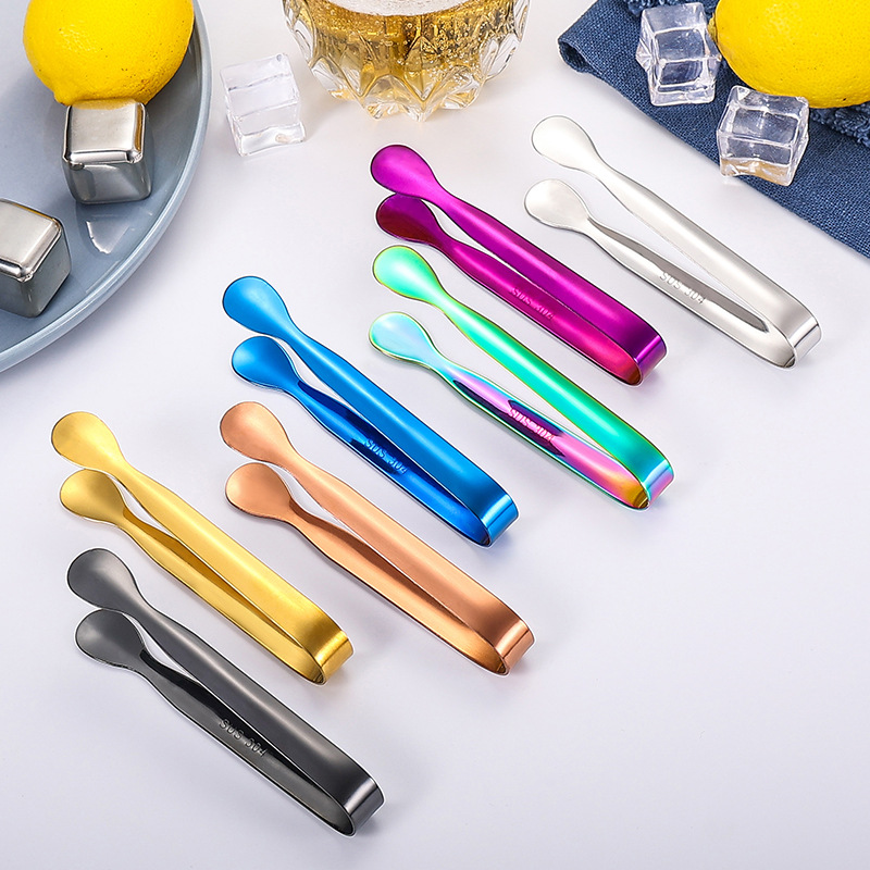 304 stainless steel ice clips, thickened sugar cube clips, multifunctional ice cube clips, small ice clips, kitchen bar mini food clips