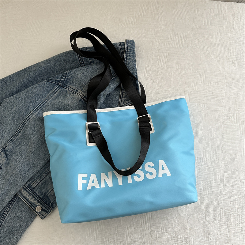 Tendencia letras personales ocio viaje de gran capacidad 2024 nuevo estilo de moda exterior ocio suave bolsas de hombro