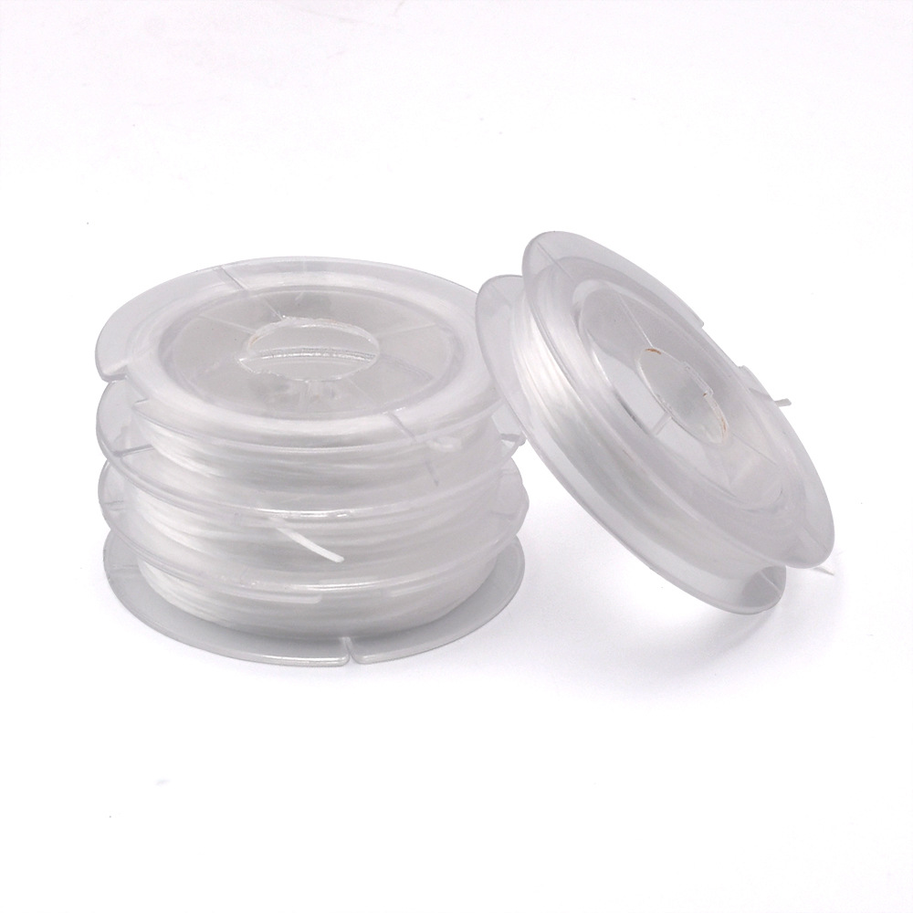 Eje pequeño transparente 0,8mm línea elástica línea plana línea elástica blanca línea de cuentas DIY línea elástica plana accesorios de joyería