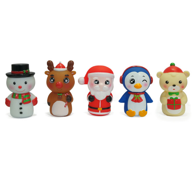 Bebé de los niños educación temprana Iluminación dedo muñeca animal de dibujos animados muñeca calmante juguete PVC de goma suave juguete transfronterizo