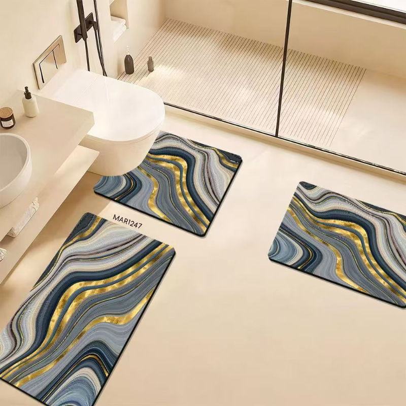 Alfombra de barro de diatomeas simple, alfombrilla de baño de secado rápido absorbente de agua especial, alfombrilla de baño de tres piezas antideslizante y resistente a la suciedad