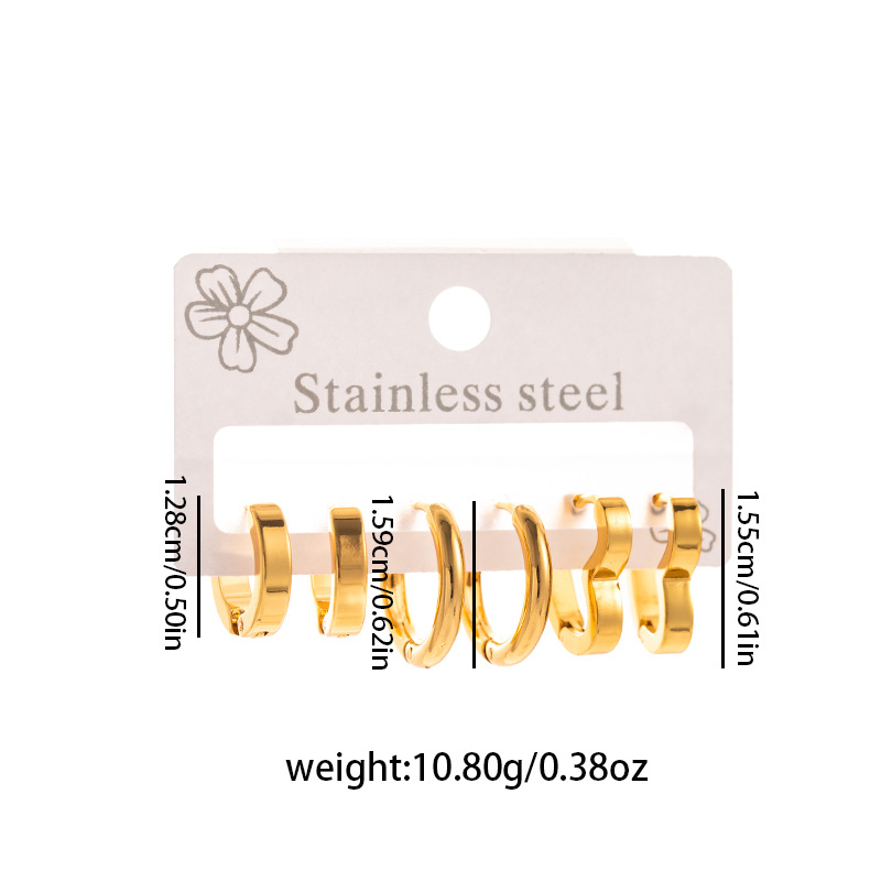 Pendientes geométricos estilo coreano, pendientes de acero inoxidable, diseño de moda de lujo ligero, pendientes de titanio con forma de corazón y estrella para mujer, transfronterizos.