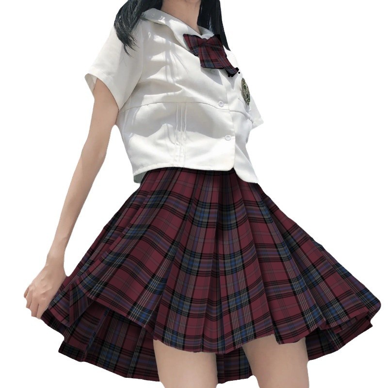 원래 JK 유니폼 치마 겨울 불꽃 저널 주름 치마 학생 개 스커트 여자를위한 일본 부서 대학 스타일 학교