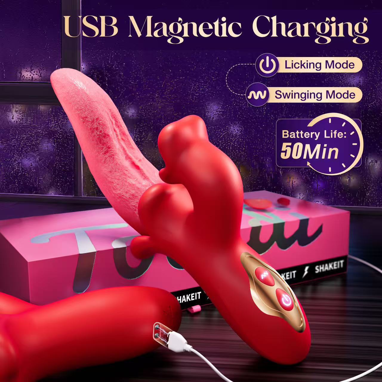 Tongue Licker Female G-Spot Instant Orgasm Vibrating Masturbator Adult Sex Toy Vibrator_voghion.com