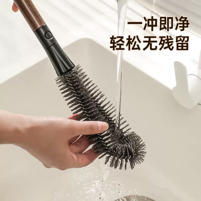 新款二合一清洁刷家用360度 杯刷批发缝隙刷奶瓶破壁机可弯曲刷子|undefined