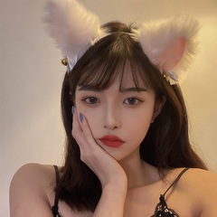 Cat Ear Bell Headband Plush Butterfly Knot Cute Girl Heart Anti-Slip Uncommon Female Korean Version Live Streaming Prop
