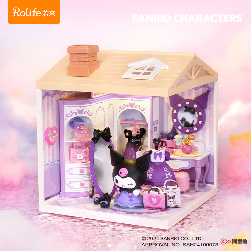 Rollife Ruo Lai Sanrio Escena pvcdiy Model House Super World Bloques de construcción ensamblados Juguetes Regalos para niños