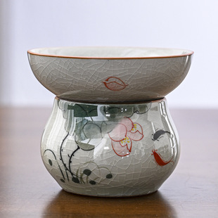 Hand-painted Geyao Tea Drain Ceramic Creative Tea Filter Screen Tea Maker Tea Filter Rack Tea Set Tea Ceremony Accessories