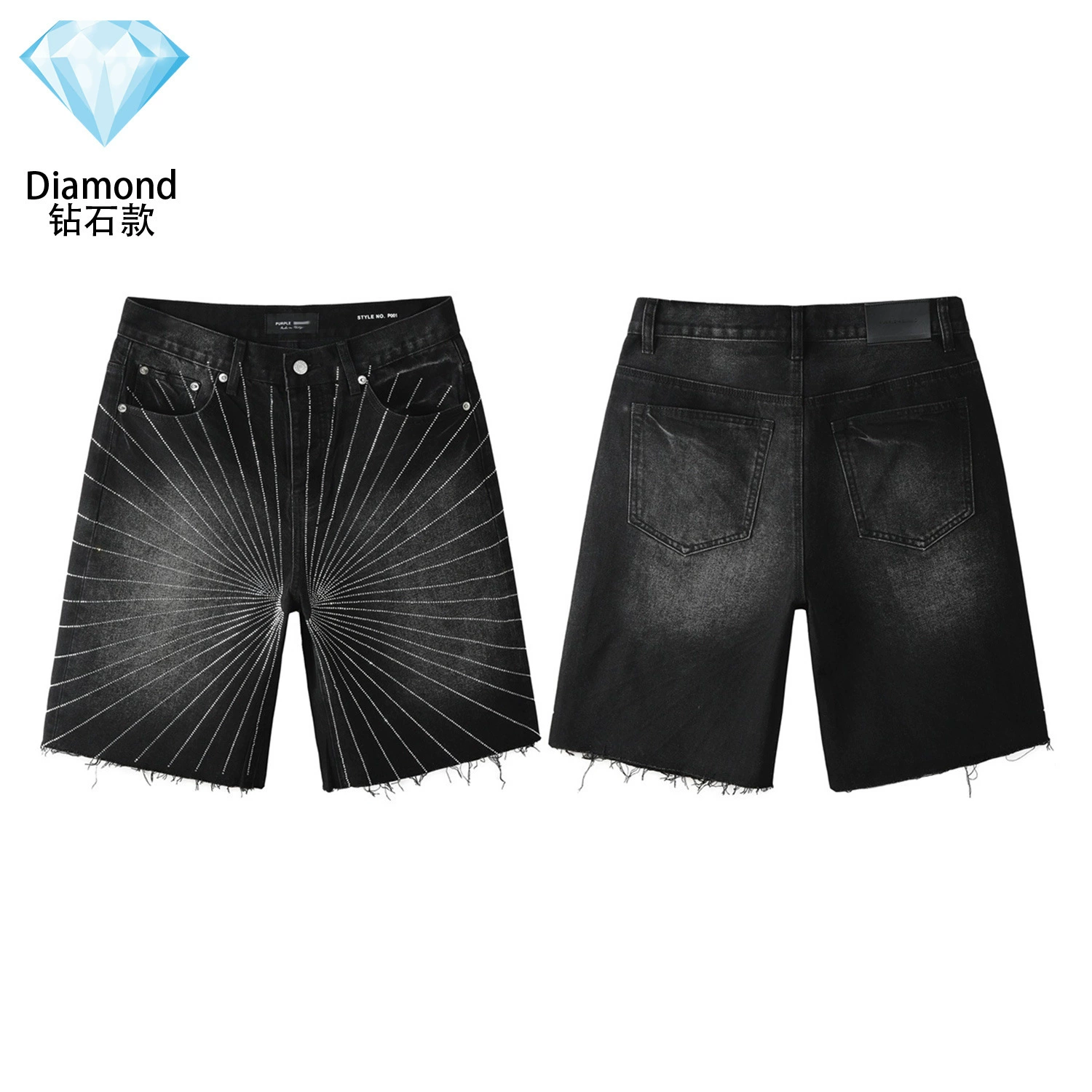 Европейский и американский трендовый бренд LIMITED PURPLE SHORTS фиолетовые брендовые уличные хип-хоп рваные distressed джинсовые шорты