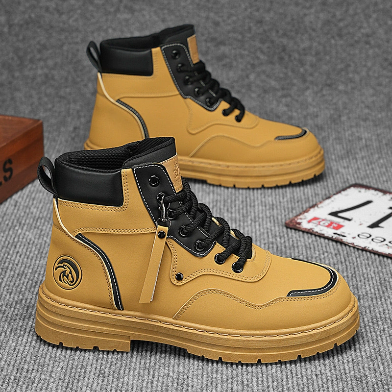 Высокие ботинки (Martens) мужские, противоскользящие, тёплые, шнуровка, размеры 39–48