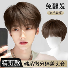 男士假发全头套日常韩式微分碎盖时尚短发造型蓬松自然整顶假发套