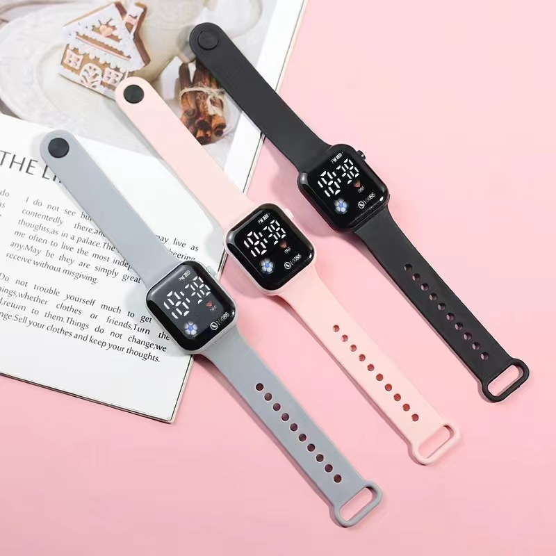 football square electronic watch