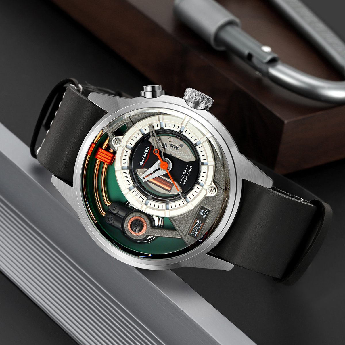 Momento Meisabo Punk viento mecánico relojes de cuarzo transfronterizos hombres retro cinturón nocturna relojes impermeables mayoristas