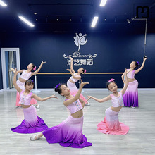 雨立傣族舞蹈演出服儿童女童少儿鱼尾裙孔雀舞演出服装民族表演服